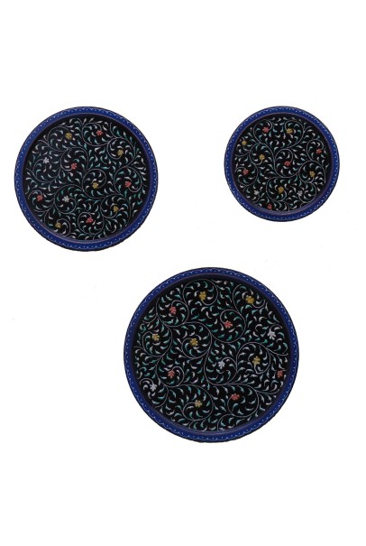Wooden Wall Decor Plates - Set of 3 